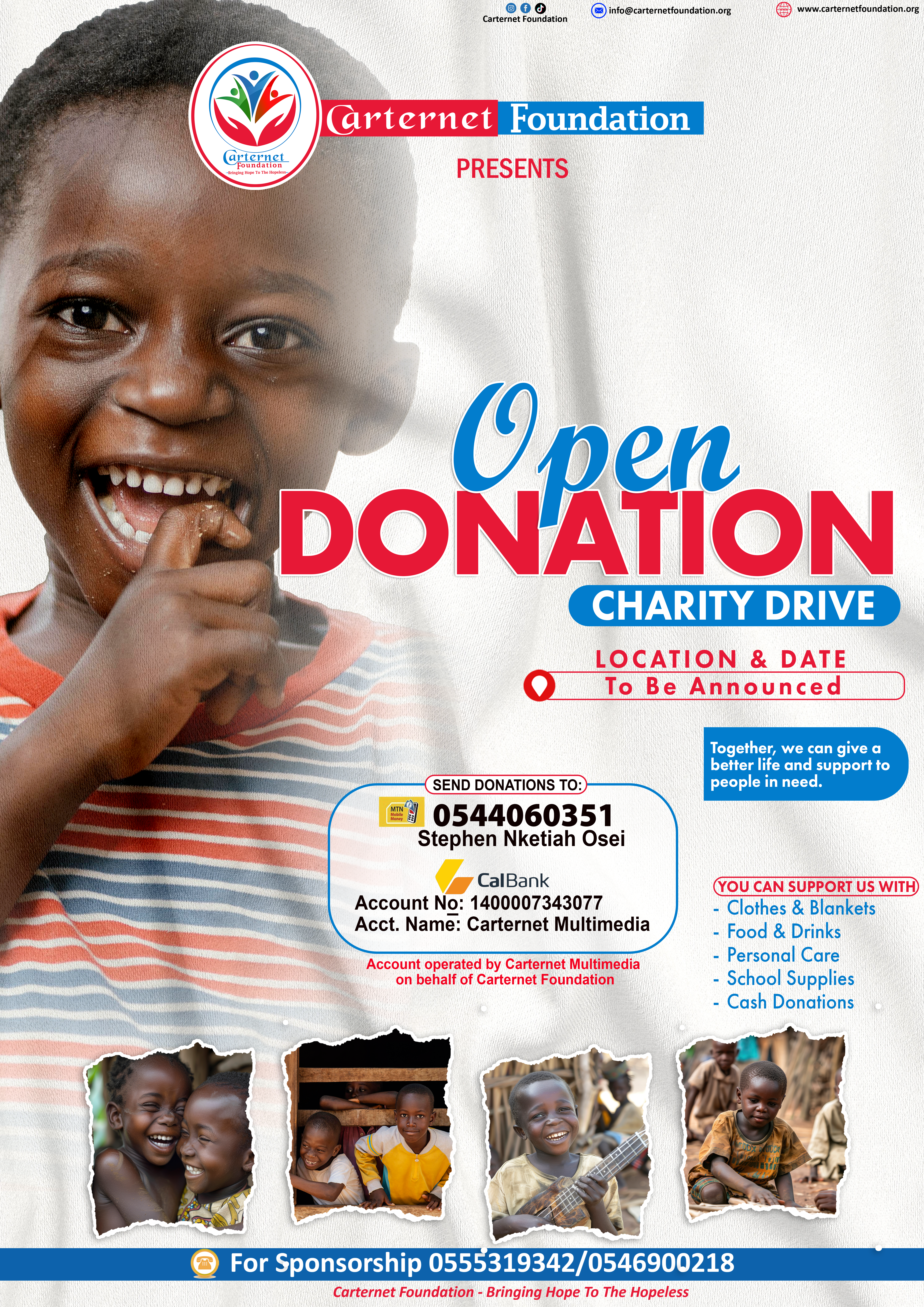 Open Donation Charity Drive